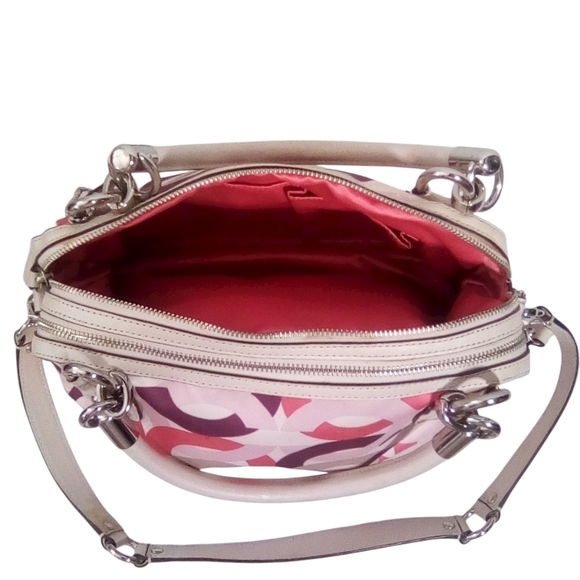 Coach Signature Scribble Print Crossbody Satchel – Multicolor Sateen & Leather - Picture 9 of 10